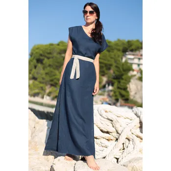 Dámské šaty Lotika Dlouhé 100% lněné autorské šaty Lotika 1011134