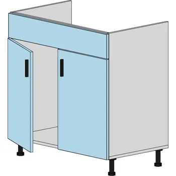 Kuchyňská linka Slevadoma Spodní skříňka E-80-1NM MDF Barva dvířek: dub kraft - bílý, Barva korpusu: wenge, Sklo: krizet