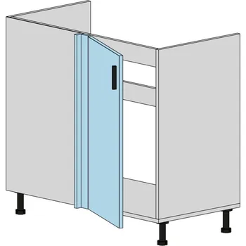 Obývací stěna Slevadoma Spodní skříňka E-U2-NM MDF Barva dvířek: olivová zelená - lesk, Barva korpusu: dub truffle, Sklo: čiré