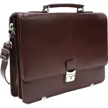 Pánská hnědá kožená aktovka-spisovka