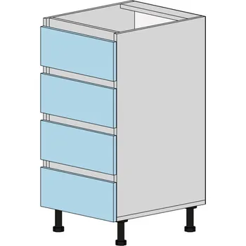 Kuchyňská linka Slevadoma Spodní skříňka NS-40-4NA Barva dvířek: ořech - světlý, Barva korpusu: beton