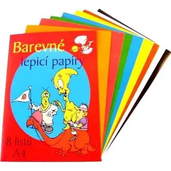 Barevný papír Barevné papíry lepící A4 - 8 ks