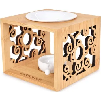 Aroma lampa ZENARA - Keramická aromalampa na bambusovém stojanu | přírodní harmonie & čistý design