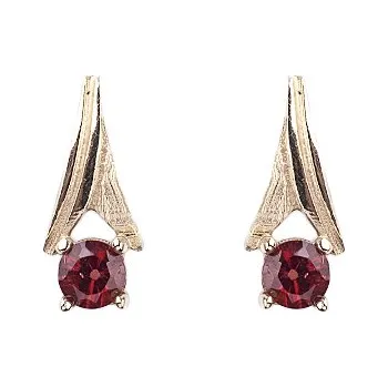 Náušnice granát - zlaté náušnice (U3-2214-3)