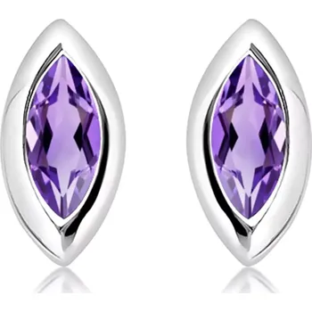 Náušnice Aurora S Amethyst - stříbrné náušnice s ametystem