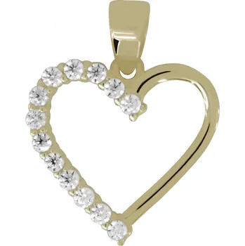 Přívěsek Zlatý přívěsek srdce se zirkony, 0.89 g,