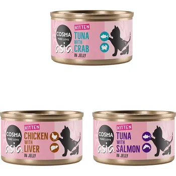 Krmivo pro kočku 6x85g Cosma Asia Kitten in Jelly - míchané balení