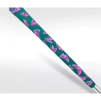 Grip na golfovou hůl Dámský grip zelený, růžový motýlci (grip standard na železa a dřeva)