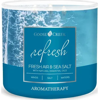 Svíčka Goose Creek Candle svíčka Aromatherapy Fresh Air & Sea Salt, 411 g