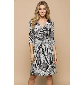 Dámské šaty JOYS Letní květované šaty NORAH BLACK WHITE Barva: Černá, Bílá, Velikost: S/M
