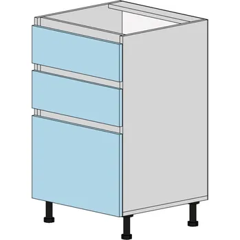 Kuchyňská skříňka Slevadoma Spodní skříňka NS-50-3NA Barva dvířek: šedá, Barva korpusu: antracit