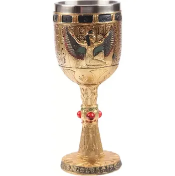 Žertovný předmět Pohár Starověký Egypt - bohyně Isis a hieroglyfy