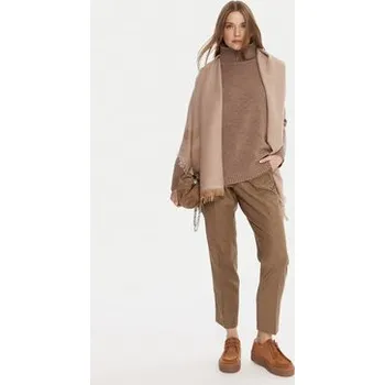 Dámské kalhoty Weekend Max Mara Kalhoty z materiálu Caldaia 2525136152 Hnědá Regular Fit 40