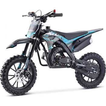 malá motorka Minicross Thunder Deluxe 49ccm hydraulické tlumice modrá sedlo 60cm