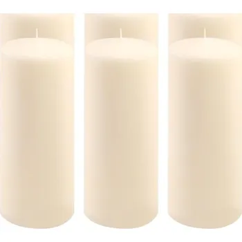 Svíčka Krémová parafínová svíčka 25 cm, 30 h hoření, sada 6 ks