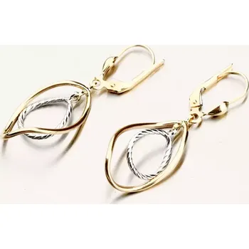 Náušnice Dámské visací náušnice žluté zlato 585 12R-753