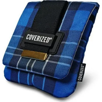 Ochrana fotoaparátu a videokamery Coverized JACK brašna na GPS / digitální fotoaparát, modrý tartan