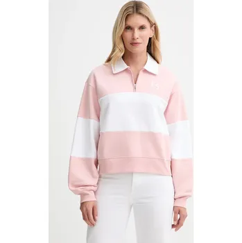 Dámská mikina Bavlněná mikina Levi's dámská, růžová barva, vzorovaná, 003QM 03A, vel. L