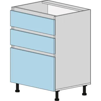 Kuchyňská linka Slevadoma Spodní skříňka NS-60-3NA Barva dvířek: beton, Barva korpusu: kašmír