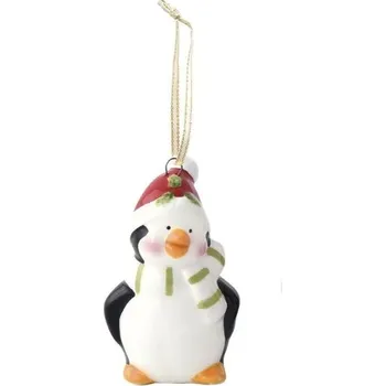 Vánoce Easy Life vánoční porcelánová ozdoba vánoční motivy Christmas Decorations 1ks, Easy Life - Tučňák bílá