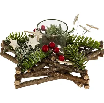 Vánoční dekorace Atmosphera Vánoční věnec na svíčku, 20 × 20 × 8 cm A