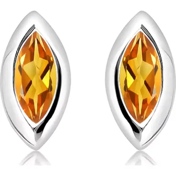 Náušnice Aurora Golden Citrine - stříbrné náušnice s citrínem