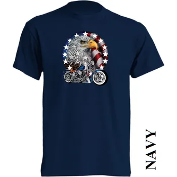 levne-bavlnene-tricko-potisk-americky-chopper Barva: Navy - tmavě modrá, velikost: 5XL