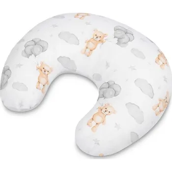 Kojící polštář SENSILLO Kojící polštář, podkova, mušelín, bavlna Medvídek, šedý