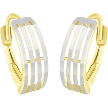 Náušnice GEMMAX Zlaté dámské náušnice s prořezávaným motivem – zlatý šperk ryzosti 585/1000 v Dárkovém balení s Certifikátem GLECN-02325