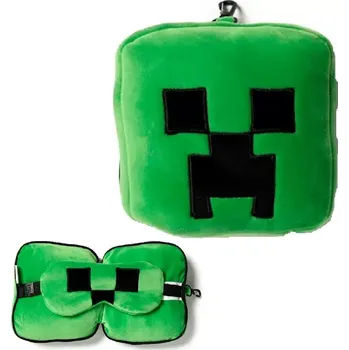 Cestovní polštářek Malý polštářek s maskou na oči - Minecraft Creeper (Cestovní polštářek s maskou na oči -Minecraft Creeper)