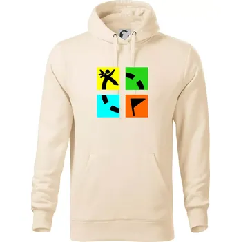 Pánská mikina Geocaching logo barevné - Mikina pánská Cape s kapucí - 5XL ( Mandlová )