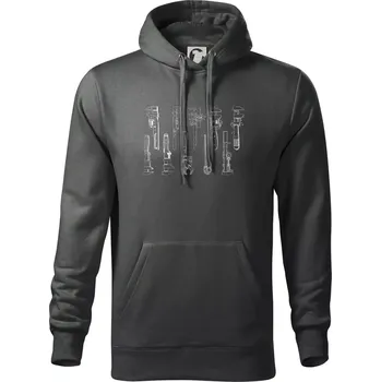 Pánská mikina Instalatérské nářadí - Mikina pánská Cape s kapucí - L ( Tmavá břidlice (šedá se zeleným nádechem) )