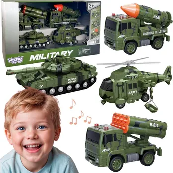 autíčko Woopie WOOPIE Sada vojenských vozidel s odpalovacím zařízením Tankový vrtulník 4SZT v měřítku 1:20