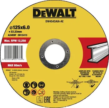 Příslušenství k nářadí DeWALT Řezný kotouč na kov 125 x 22,23 x 6 mm DW4543AIA