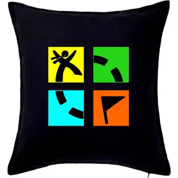 Polštář Geocaching logo barevné - Polštář 50x50 - 50x50 - Pouze potah ( Černá )