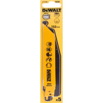 Pila DeWALT Bimetalové pilové plátky na kovy do 3 mm (vhodné pro AKU pily) 152 mm (5 ks) DT2346