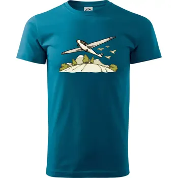 Kluzák kreslený - Klasické pánské triko vyšší gramáže - S ( Petrolejová )