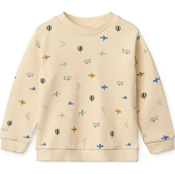 Chlapecká mikina Dětská bavlněná mikina Liewood Thora Printed Sweatshirt béžová barva, vzorovaná, LW19862 08X, vel. 134