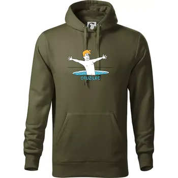 Pánská mikina Otužilec - kreslený - Mikina pánská Cape s kapucí - 5XL ( Military )