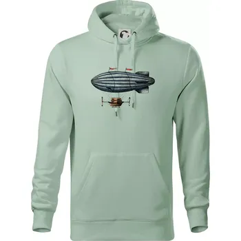 Pánská mikina Vzducholoď barevná - Mikina pánská Cape s kapucí - XL ( Sage )