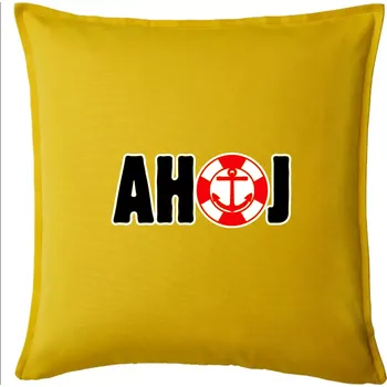 Polštář Pozdrav vodáka ahoj - Polštář 50x50 - 50x50 - Pouze potah ( Žlutá )