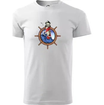 Pánské tričko Námořnický maják - Triko extra velké (5-8XL) - 6XL ( Bílá )