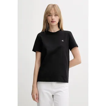 Dámské tričko Bavlněné tričko Calvin Klein Jeans dámské, černá barva, LV047B224G 99X, vel. S