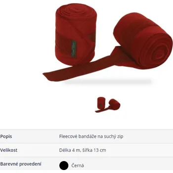 Jezdectví KENTAUR Bandáže fleece Kentaur 2 ks černé 15 cm