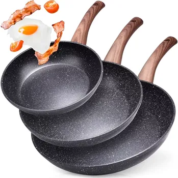 Pánev sada granitových pánví black&wood 20/24/28 cm – 3 ks