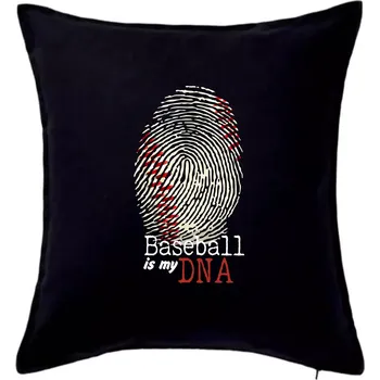 Polštář Baseball is my DNA - Polštář 50x50 - 50x50 - Pouze potah ( Černá )