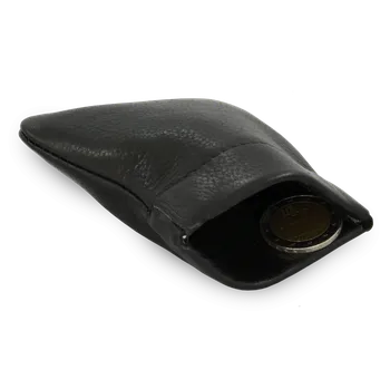 Peněženka Arwel Černá kožená kapsa na mince s pružinou 519-7708-60