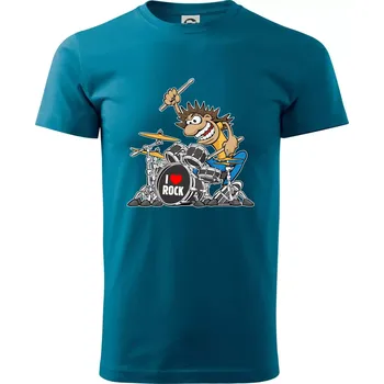 I love rock bubeník - Klasické pánské triko vyšší gramáže - M ( Petrolejová )