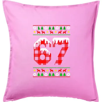 Polštář 67 vánoční motiv - Polštář 50x50 - 50x50 - Pouze potah ( Růžová )