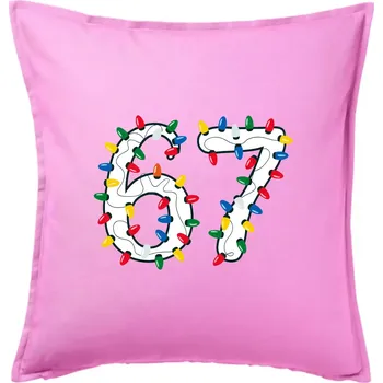 Polštář 67 vánoční osvětlení - Polštář 50x50 - 50x50 - Pouze potah ( Růžová )